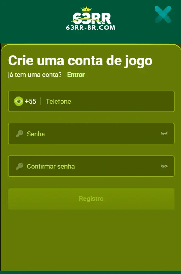 63RR cassino cadastro passo a passo para jogadores brasileiros
